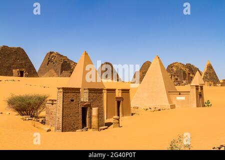 Die Pyramiden von Meroe Sudan Stockfoto