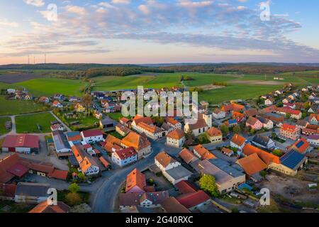 Luftaufnahme von Altmannshausen, Markt Bibart, Neustadt an der Aisch, Mittelfranken, Franken, Bayern, Deutschland, Europa Stockfoto