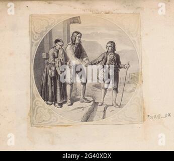 Fotoproduktion (vermutlich) eines Abdrucks zu einem Gemälde von Adolph Tidemand. Teil des englischen Familienalbums mit Fotos von Menschen, Reisen, Cricket und Kunstwerken. Stockfoto