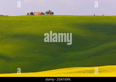 Vitaleta Kirche, in der Nähe von Pienza, Toskana, Italien Stockfoto