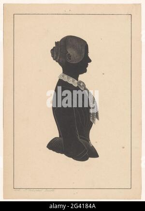 Silhouette Porträt von Helena Maria van den Bosch-Razoux. . Stockfoto