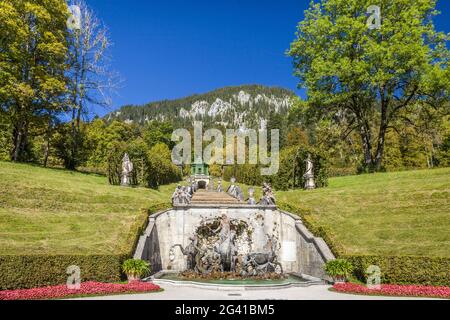 Neptunbrunnen von Schloss Linderhof, Ettal, Allgäu, Bayern, Deutschland Stockfoto