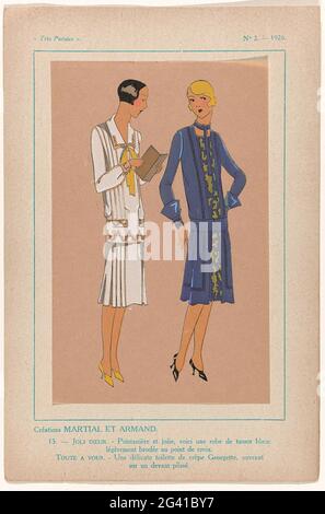 Sehr Pariser, 1926, Nr. 2, pl. 15: Martial Creations und armand - Pretty Heart. Twee Japonen van Martial und Armand. Prat UIT Het Modetijdschrift sehr Pariser ... Mode, Chic, Eleganz (1920-1936) Stockfoto