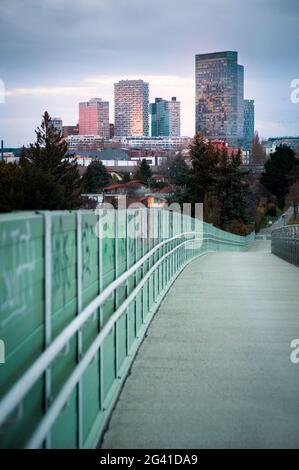 Skyline von Wolkenkratzern in Wien Stockfoto