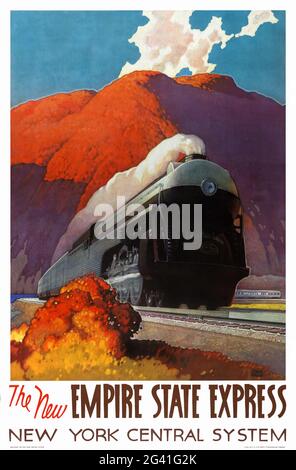 Der neue Empire State Express, New York Central System von Leslie Ragan (1897-1972). Restauriertes Vintage-Poster, das 1941 in den USA veröffentlicht wurde. Stockfoto