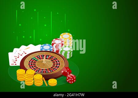 Isometrisches Online Casino-Konzept. Online Big Slots Casino-Marketing-Banner, Gaming-Apps Stock Vektor