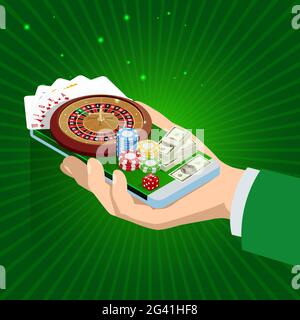 Online Casino-Konzept. Online Big Slots Casino-Marketing-Banner, Gaming-Apps Stock Vektor