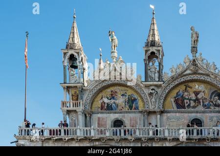 Teilansicht des Saint Marks Basilika Venedig Stockfoto