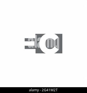 EC-Logo-Monogramm mit negativem Raum Stil Design-Vorlage isoliert auf weißem Hintergrund Stockfoto