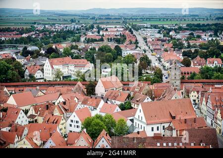 Blick auf die Skyline von Nordlingen Bayern in Deutschland Stockfoto