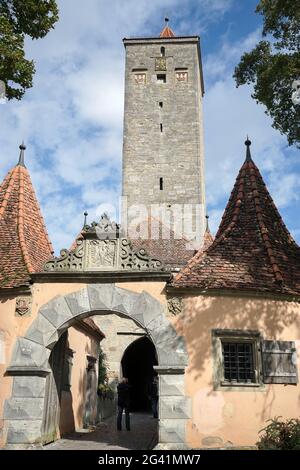 Eingang zur alten Stadt Rothenburg Stockfoto