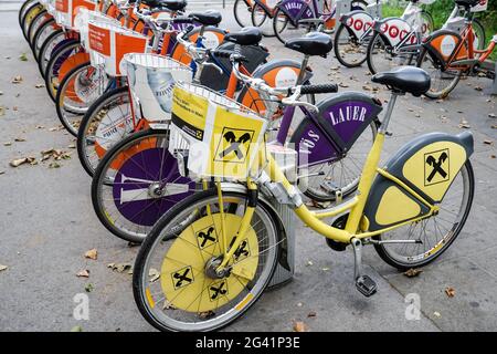 Fahrradverleih in Wien Stockfoto