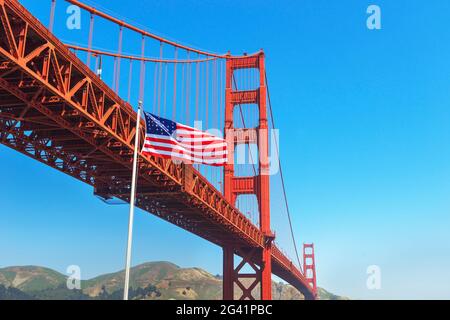 Blick auf die Golden Gate Bridge, San Francisco, Kalifornien, USA Stockfoto