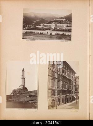 Blick auf den Staglieno Friedhof in Genua; Genua. Camposanto. Teil des Reisealbums mit Bildern von Sehenswürdigkeiten in Italien und Südfrankreich. Stockfoto