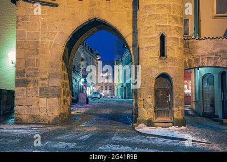 Judentor und Judengasse in Coburg, Oberfranken, Bayern, Deutschland Stockfoto