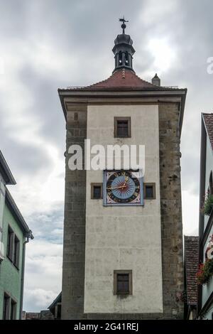 Architektur, bayern, bayerisch, Gebäude, Stadt, Uhr, bunt, europa, europäisch, franken, franken, deutsch, deutschland, Heritag Stockfoto