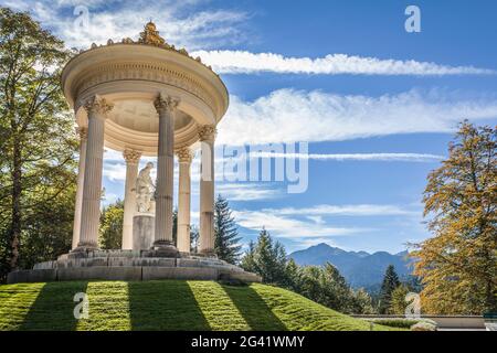 Venustempel im Park von Schloss Linderhof, Ettal, Allgäu, Bayern, Deutschland Stockfoto