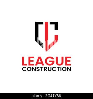 Monogram Letter Initial LC CL Shield Logo Design-Vorlage. Geeignet für General Construction Real Estate Finance Protect Security Company Business Stock Vektor