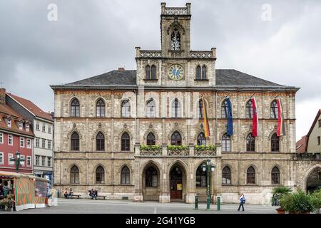 Blick auf das Rathaus in Weimar Stockfoto