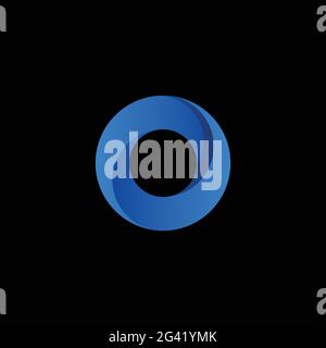 Design-Vorlage für O Blue Gradient Logo mit Initialbuchstaben. Geeignet für General Digital Company Business Corporate Brand Application Simple Modern Logo Stock Vektor