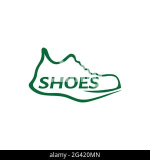 Sneaker Jogging Runner Schuhe Line Style Logo Design Template. Geeignet für Sportschuhmarken, Schuhgeschäfte und Sportgeschäfte. Stock Vektor