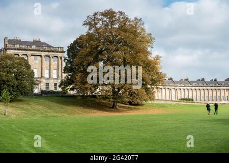 Blick auf die Royal Crescent in Bath Somerset Stockfoto