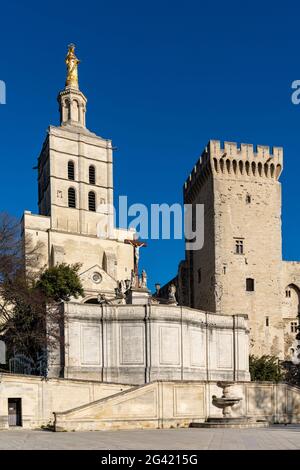 Ein Blick auf das historische Palais du Pape in Avignon Stockfoto