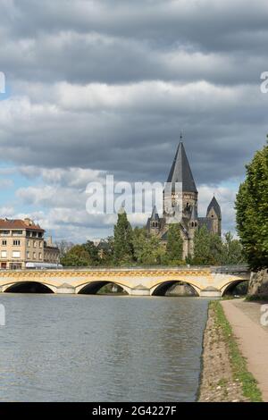 Ansicht des Temple Neuf in Metz Lothringen Mosel Frankreich Stockfoto