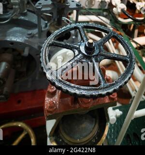 Druckventil auf HMS Belfast Stockfoto