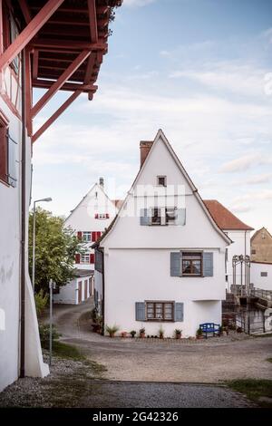 Historische Häuser in Riedlingen, Stadtteil Biberach, Baden-Württemberg, Donau, Deutschland Stockfoto