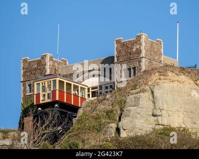 Osthügel Standseilbahn in Hastings Stockfoto