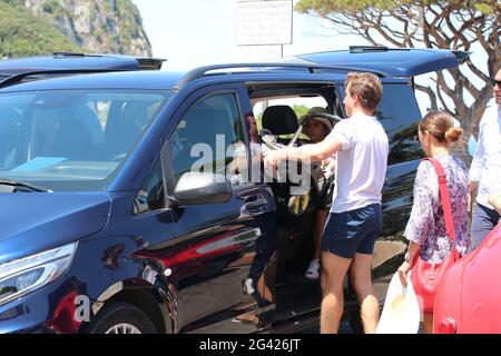 Eva Longoria, Jose Baston und Santiago Urlaub auf Capri (Italien) Stockfoto