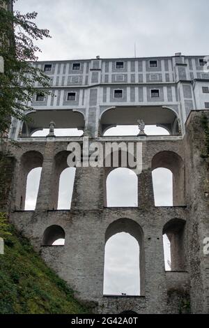 Der staatlichen Burg- und Schlosskomplex von Cesky Krumlov Stockfoto