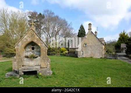 Malerische Wyck Rissington Dorf in den Cotswolds Stockfoto