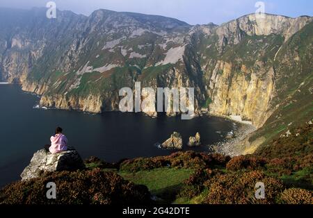 IRLAND, DONEGAL COUNTY, SLIEVE LEAGUE, HÖCHSTE KLIPPEN IN EUROPA Stockfoto