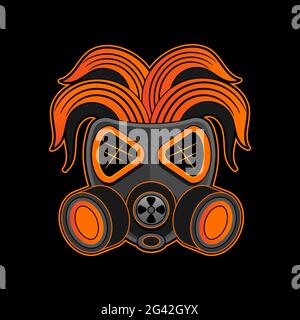 Graffiti Totenkopf mit Gasmaske. Design für Hemddrucke, Aufkleber Stock Vektor