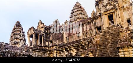 Angkor Wat Tempelruinen, Angkor Wat Archäologischer Park, Siem Reap, Kambodscha Stockfoto