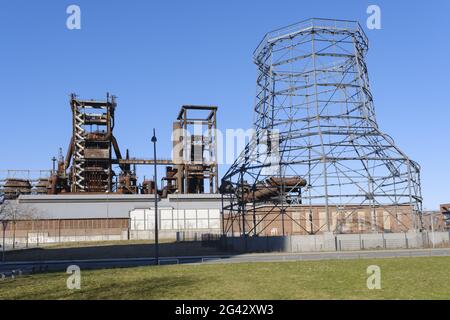 Stahlwerke Phoenix-West, Hoerde, Dortmund, Ruhrgebiet, Nordrhein-Westfalen, Deutschland, Europa Stockfoto