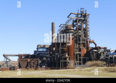 Stahlwerke Phoenix-West, Hoerde, Dortmund, Ruhrgebiet, Nordrhein-Westfalen, Deutschland, Europa Stockfoto