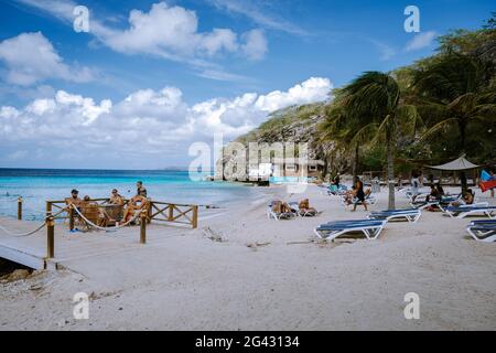 Curacao Karibische Insel, Kokomo Strand Blick auf die Karibische Insel Curacao Stockfoto