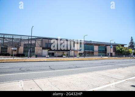 Der Ed Roberts Campus in Berkeley, Kalifornien. Der Ed Roberts Campus erinnert an das Leben und die Arbeit von Edward V. Roberts, einem frühen Führer in der Indep Stockfoto