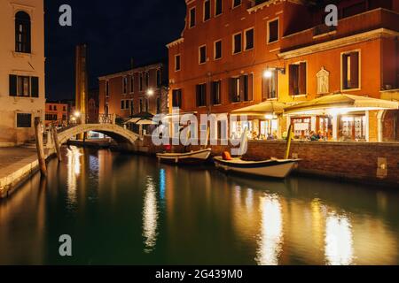 Nacht in Venedig, Venetien, Italien, Europa Stockfoto