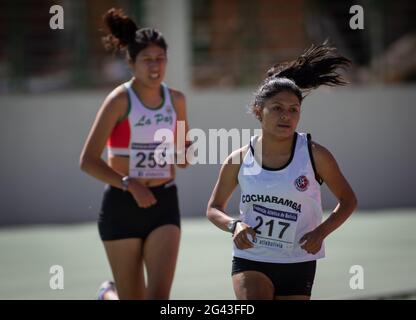 Cochabamba, Bolivien. Juni 2021. COCHABAMBA, OR - 18.06.2021: GRAND PRIX CLASIFICATORIA OLIMPIADAS - während des Grand Prix Clasificatoria Olimpiadas, der im Pista Atletica GAMC in Cochabamba stattfand, OR. Quelle: Foto Arena LTDA/Alamy Live News Stockfoto