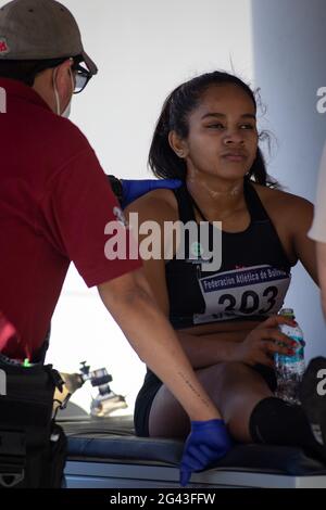 Cochabamba, Bolivien. Juni 2021. COCHABAMBA, OR - 18.06.2021: GRAND PRIX CLASIFICATORIA OLIMPIADAS - während des Grand Prix Clasificatoria Olimpiadas, der im Pista Atletica GAMC in Cochabamba stattfand, OR. Quelle: Foto Arena LTDA/Alamy Live News Stockfoto