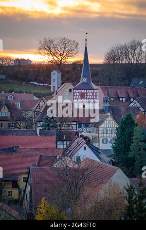 Das Kirchburg Museum in Mönchsondheim, Iphofen, Kitzingen, Unterfranken, Franken, Bayern, Deutschland, Europa Stockfoto