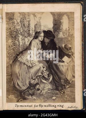 Fotoproduktion eines (vermutlich) Druckes zu einem Gemälde von Michael Frederick Halliday; das Maß für den Hochzeitsring. Halliday ... Teil des englischen Familienalbums mit Fotos von Menschen, Reisen, Cricket und Kunstwerken. Stockfoto