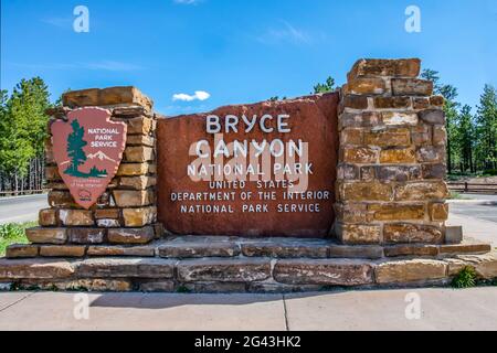 Eine Zufahrtsstraße zum Bryce Canyon NP, Utah Stockfoto