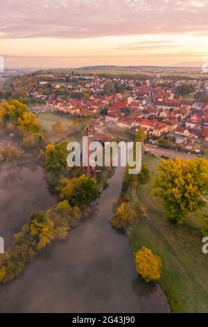Bayerns ältester Hafen in Marktsteft, Kitzingen, Unterfranken, Franken, Bayern, Deutschland, Europa Stockfoto