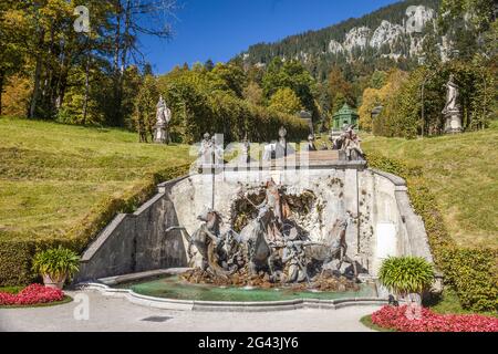 Neptunbrunnen von Schloss Linderhof, Ettal, Allgäu, Bayern, Deutschland Stockfoto