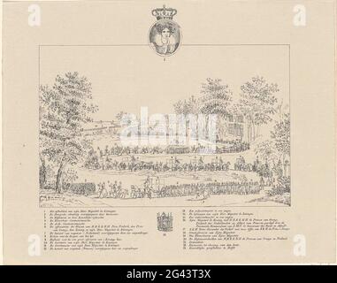 Schlüssel zum Druck: PLOGY TER ERDBEFEHL VON HM, der Königin der Niederlande, am 26. Oktober 1837. Schlüssel im Druck der Trauerprozession von Königin Wilhelmina van Preussen auf dem Weg von Den Haag nach Delft, 26. Oktober 1837. Mit Aussage der Show in den Nummern 1-23. Stockfoto